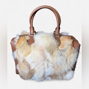 Michael Kors Collection Coyote Fur & Leather Duffel Tote 🤎